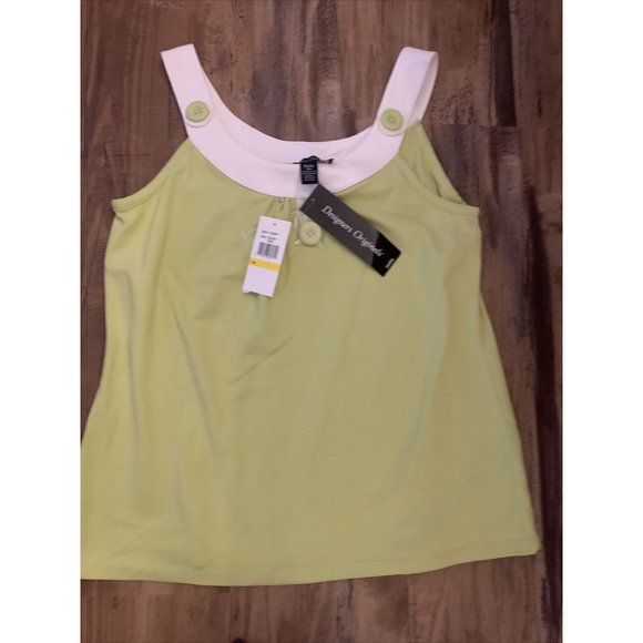 NWT Petite Medium Celery Designers Original Top M - Picture 1 of 1